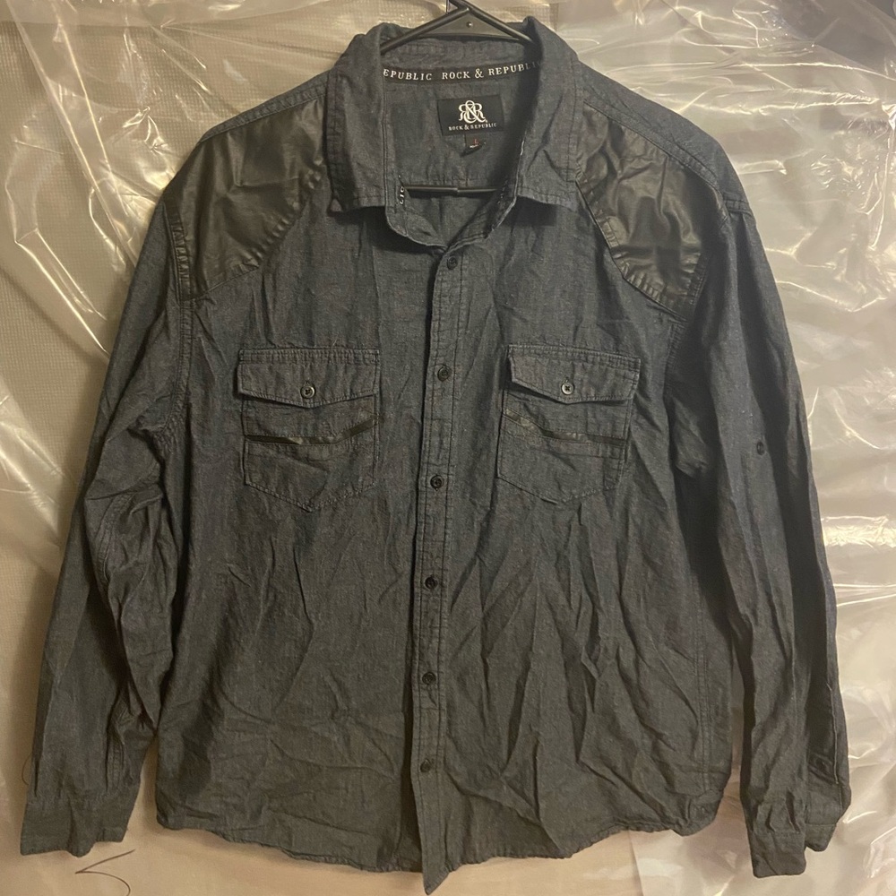 Rock & Republic Dark Gray Long Sleeve Shirt